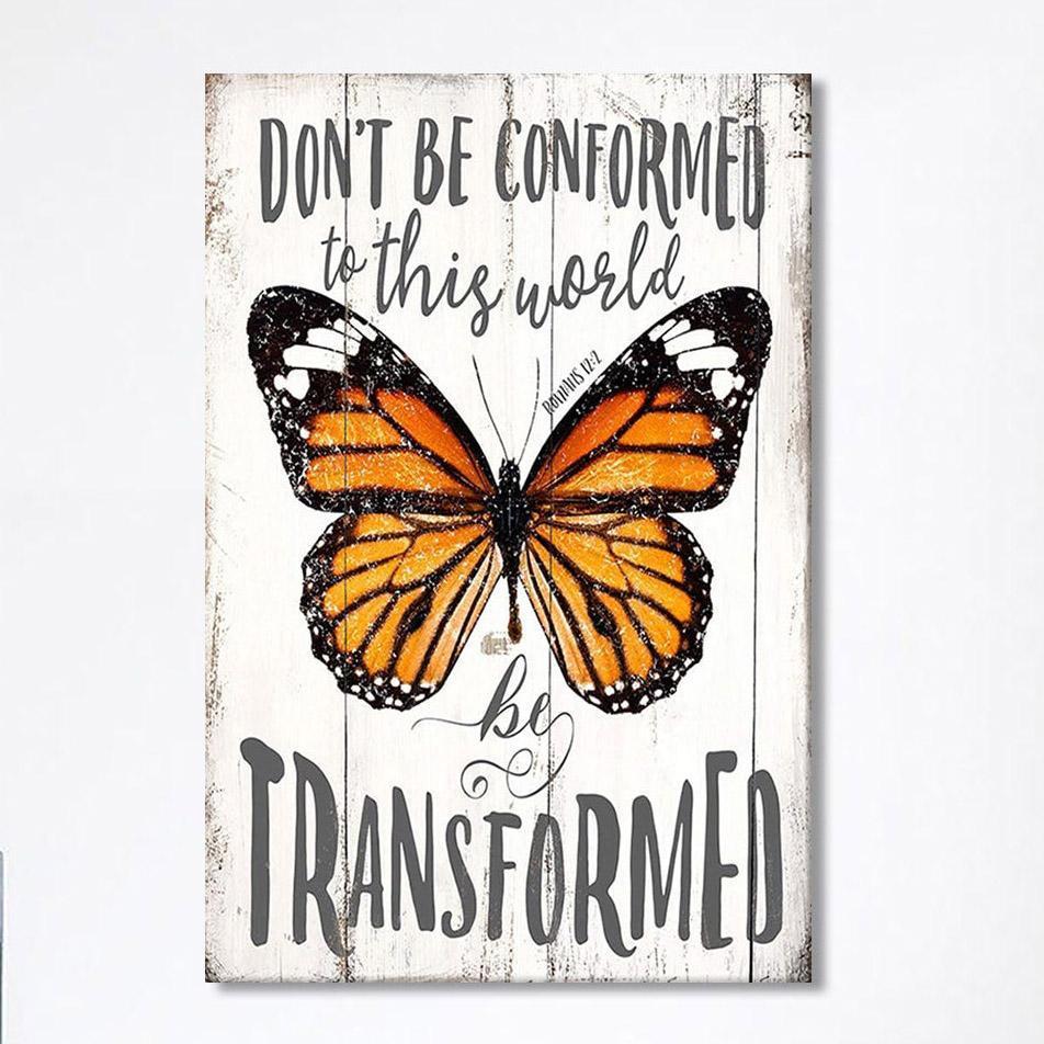 Romans 12 2 Butterfly Wall Art Canvas – Be Transform – Decoration For Bedroom, Bathroom, Office, Living Room Romans 12 2 Butterfly Wall Art Canvas – Be Transform – Decoration For Bedroom, Bathroom, Office, Living Room