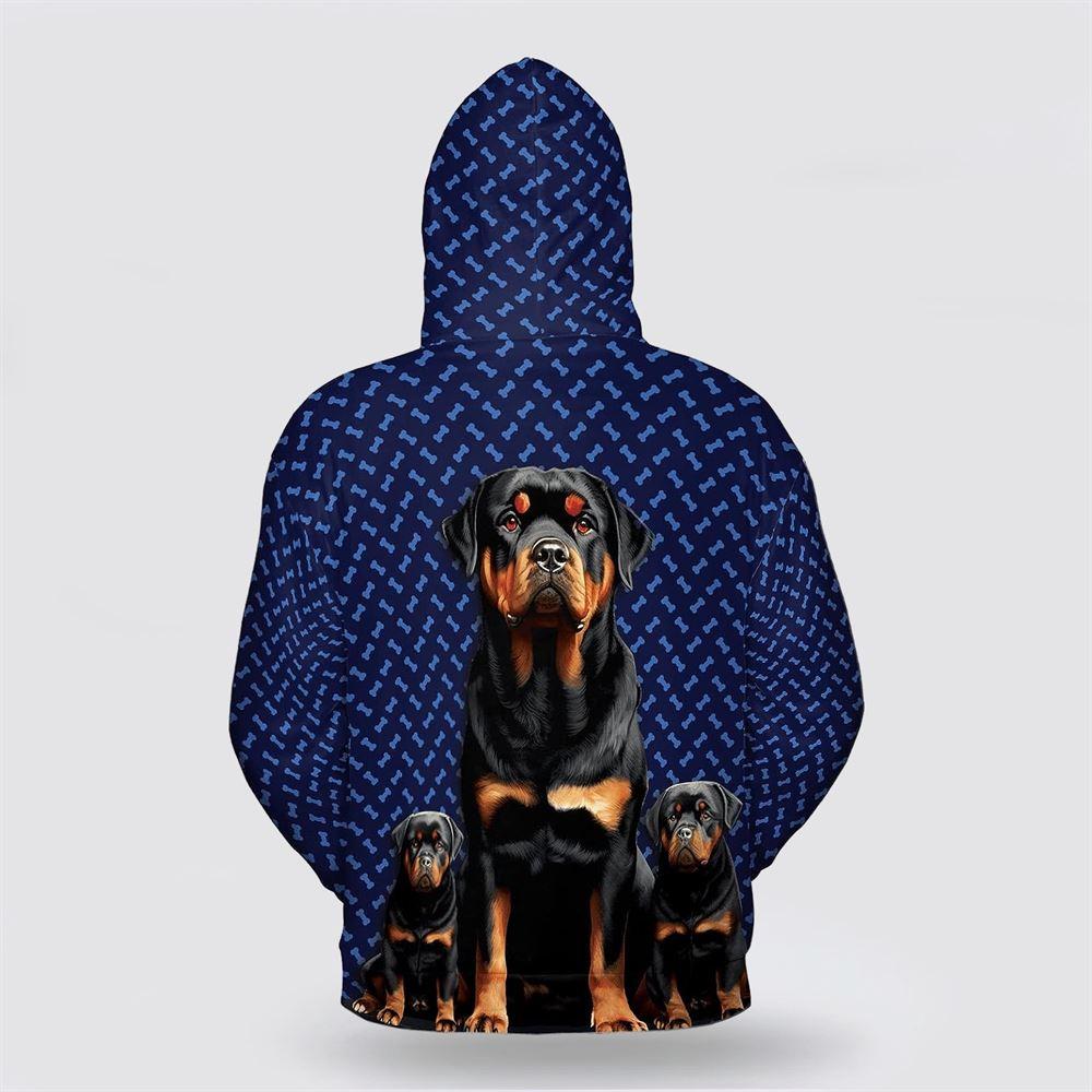 Rottweiler Dog On The Blue background All Over Print Hoodie Shirt – Gift For Dog Lover Rottweiler Dog On The Blue background All Over Print Hoodie Shirt – Gift For Dog Lover