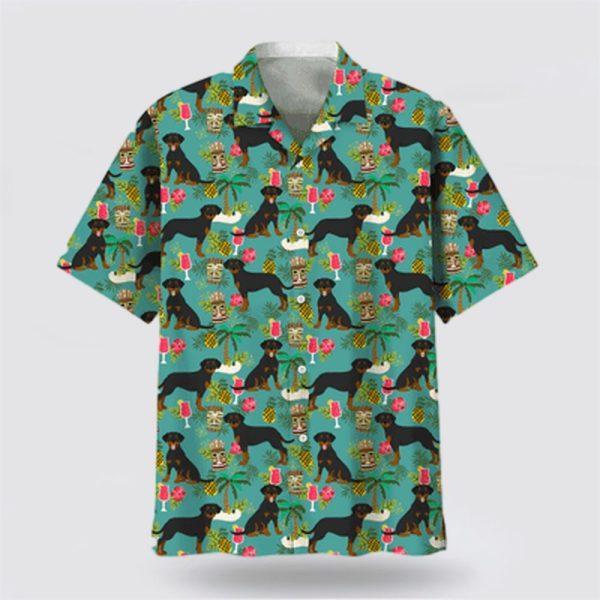 Rottweiler Hawaiian Beach Hawaiian Shirt – Dog Lover Hawaiian Shirts