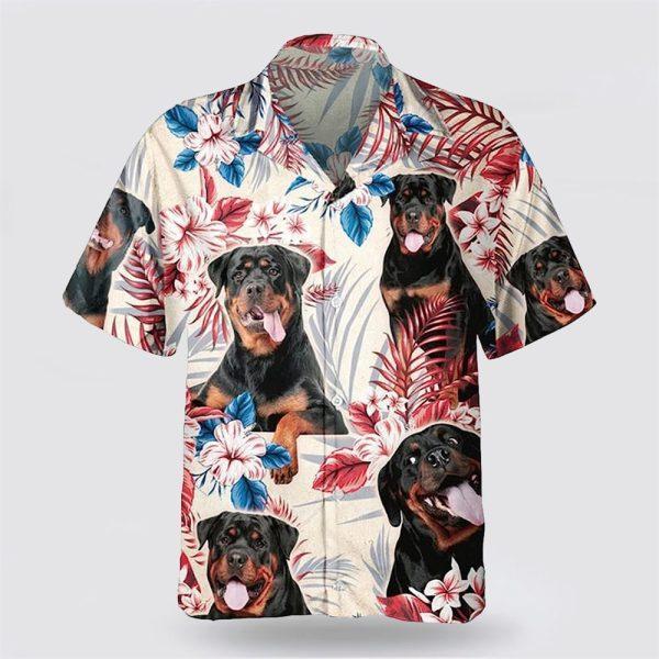Rottweiler On The Red Flower Tropic Background Hawaiian Shirt – Pet Lover Hawaiian Shirts