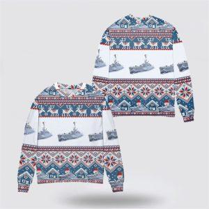 Royal Australian Navy HMAS Yarra (DE 45) Christmas AOP Sweater – Unique Christmas Sweater Gift For Military Personnel