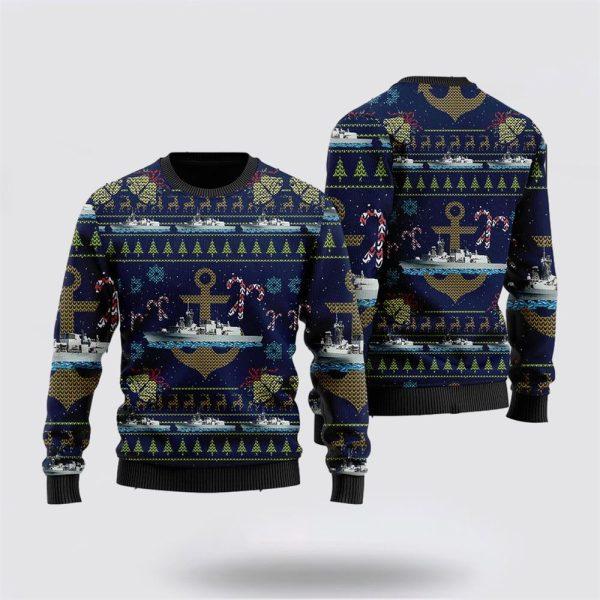 Royal Canadian Navy HMCS Calgary (FFH 335) Christmas Sweater 3D – Unique Christmas Sweater Gift For Military Personnel