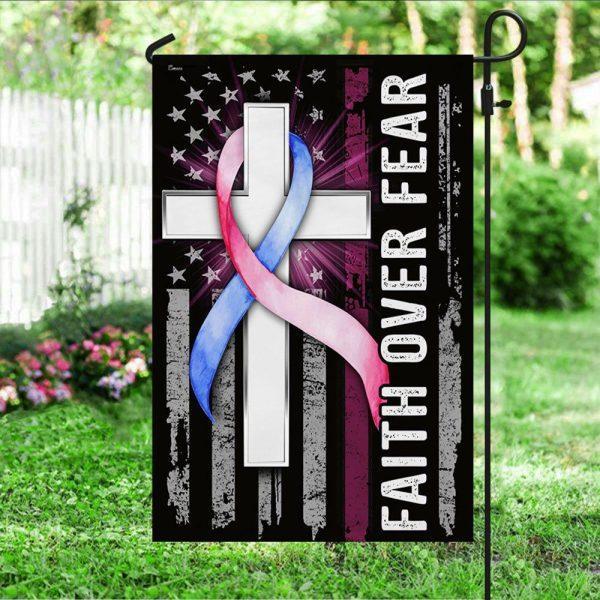 SIDS Flag Faith Over Fear Sudden Infant Death Syndrome Flag – Christian Flag Outdoor Decoration