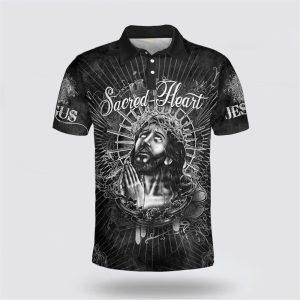 Sacred Heart Jesus Polo Shirt Gifts For Christian Families 1 xeozla.jpg