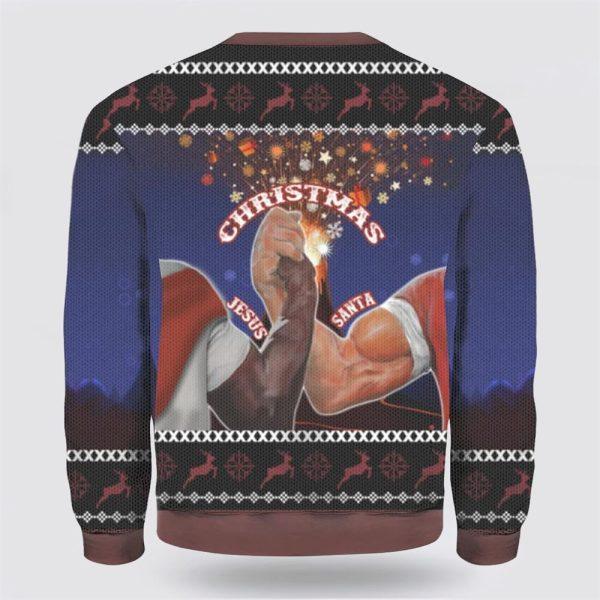 Santa And Jesus Ugly Christmas Sweater – Christmas Gifts For Christian