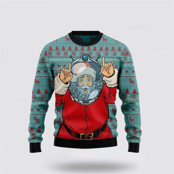 Santa Claus Astronaut Ugly Christmas Sweater – Christmas Gifts For Frends