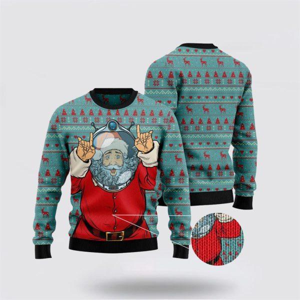 Santa Claus Astronaut Ugly Christmas Sweater – Christmas Gifts For Frends