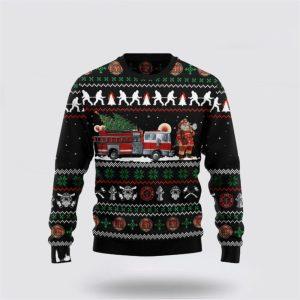 Santa Claus Firefighter Ugly Christmas Sweater –…