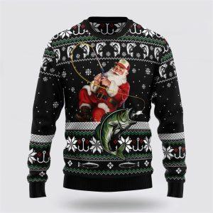 Santa Claus Fishing Ugly Christmas Sweater –…