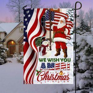 Santa Claus, We Wish You Ameri Christmas Garden Flag &amp Mailbox Cover 1