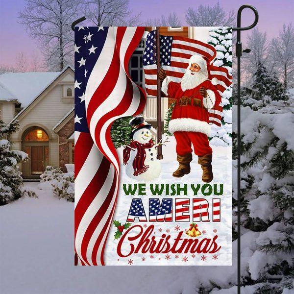 Santa Claus, We Wish You Ameri Christmas Garden Flag &amp Mailbox Cover – Christmas Flag Outdoor Decoration