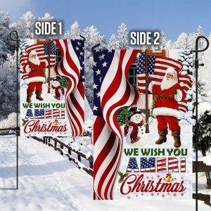 Santa Claus, We Wish You Ameri Christmas Garden Flag &amp Mailbox Cover 2