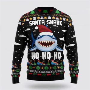 Santa Shark Ho Ho Ho Ugly Christmas…