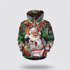 Santa With Cat Christmas 3D All Over…