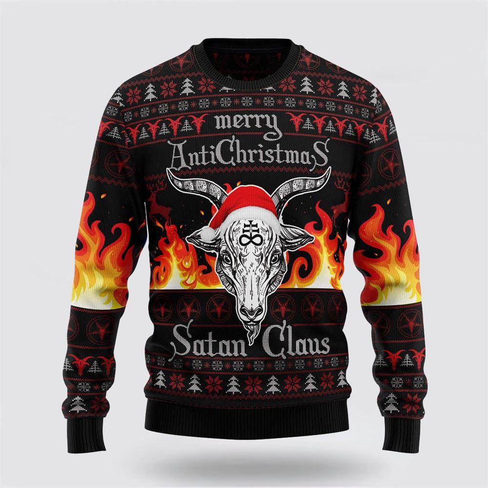 Satan Claus Merry Christmas Hail Satanic Ugly Christmas Sweater – Christmas Gifts For Frends