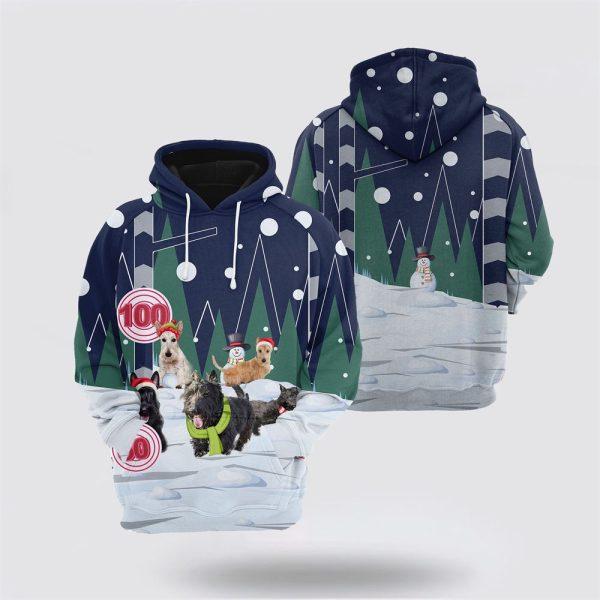 Scottish Terrier Playing Christmas All Over Print 3D Hoodie – Pet Lover Christmas Hoodie