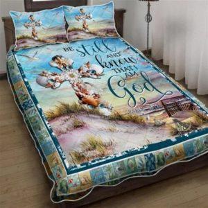 Seashells Cross Be Still And Know That I Am God Beach Quilt Bedding Set Christian Gift For Believers 4 qiqlv1.jpg