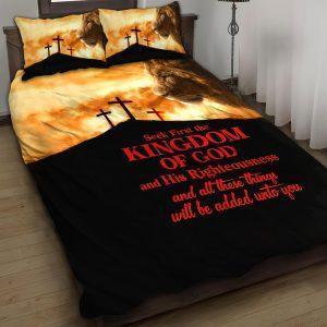 Seek First The Kingdom of God Christian Quilt Bedding Set Christian Gift For Believers 1 aartyb.jpg