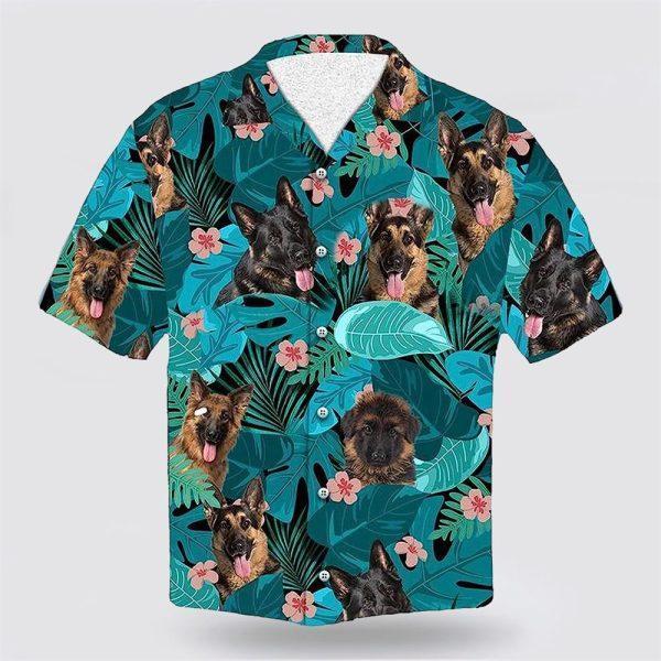 Shepherd Dog On The Green Tropic Background Hawaiian Shirt – Pet Lover Hawaiian Shirts