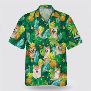 Shiba Inu Dog Leaves Green Tropic Pattern Hawaiian Shirt Gift For Dog Lover 2 i3dqpk.jpg