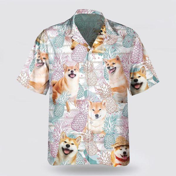 Shiba Inu Pineapple Pattern Hawaiian Shirt – Gift For Dog Lover