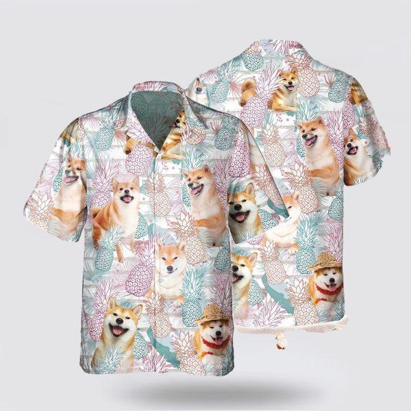 Shiba Inu Pineapple Pattern Hawaiian Shirt – Gift For Dog Lover