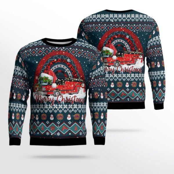 Shop The City Of La Crosse Fire Department 3D Ugly Christmas Sweater – Christmas Gifts For Firefighters