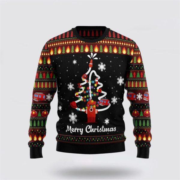 Shop The Merry Christmas Firefighter Ugly Sweater – Christmas Gifts For Firefighters