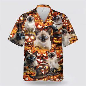 Siamese Cat Halloween Pattern Hawaiian Shirt –…