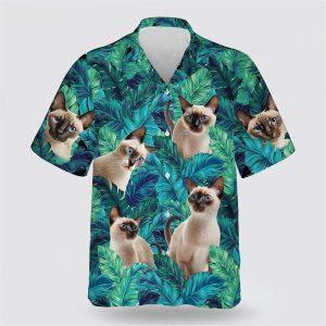 Siamese Cat In The Green Tropic Pattern…