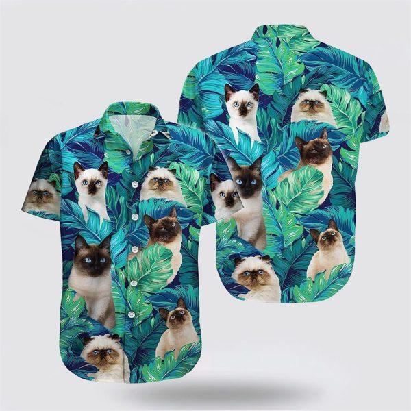 Siamese Cat On The Tropic Background Hawaiin Shirt – Gifts For Pet Lover