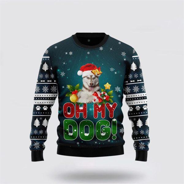 Siberian Husky Oh My Dog Funny Family Ugly Christmas Sweater – Dog Lover Christmas Sweater