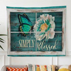 Simply Blessed Tapestry Wall Art Butterfly Camellia…