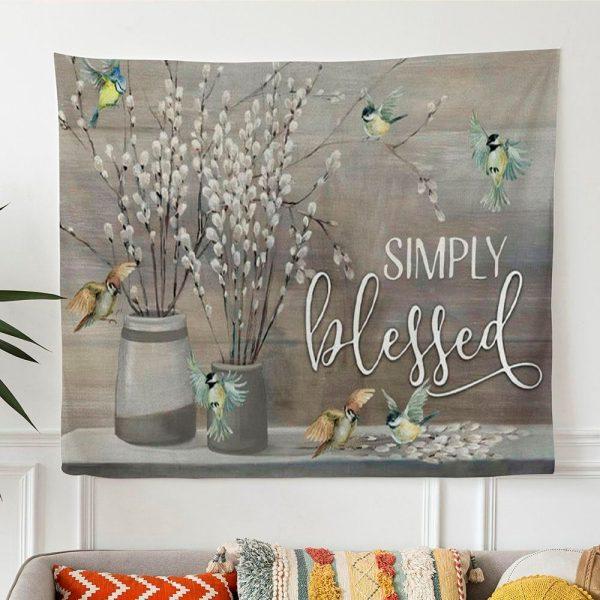 Simply Blessed Tapestry Wall Art Christian Wall Art – Gifts For Christian Families