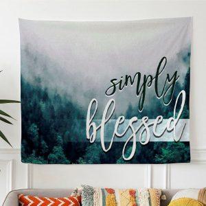 Simply Blessed Tapestry Wall Art Mountain Forest…