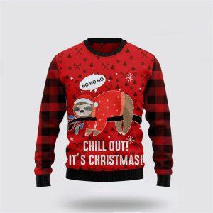Sloth Chill Out Funny Ugly Christmas Sweater…
