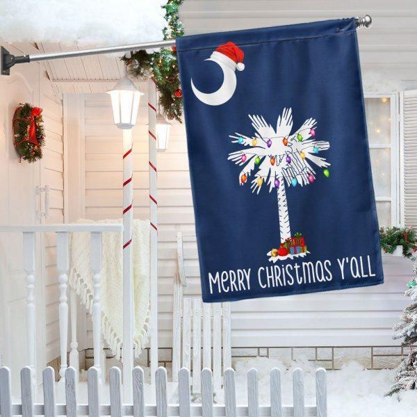 South Carolina Christmas Flag Merry Christmas Y’all – Christmas Flag Outdoor Decoration