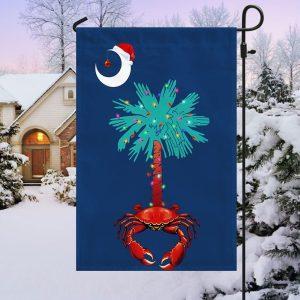 South Carolina Christmas Flag Palm Tree South Carolina Crab Santa Flag 3