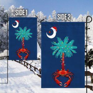 South Carolina Christmas Flag Palm Tree South Carolina Crab Santa Flag 4