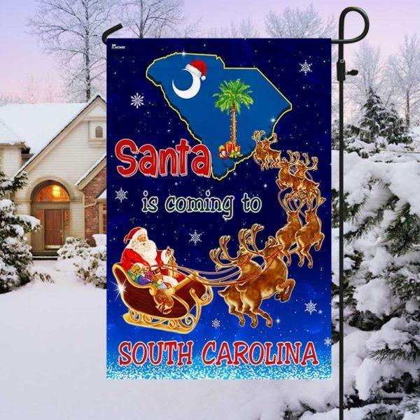 South Carolina Christmas Flag Santa Is Coming To South Carolina – Christmas Flag Outdoor Decoration