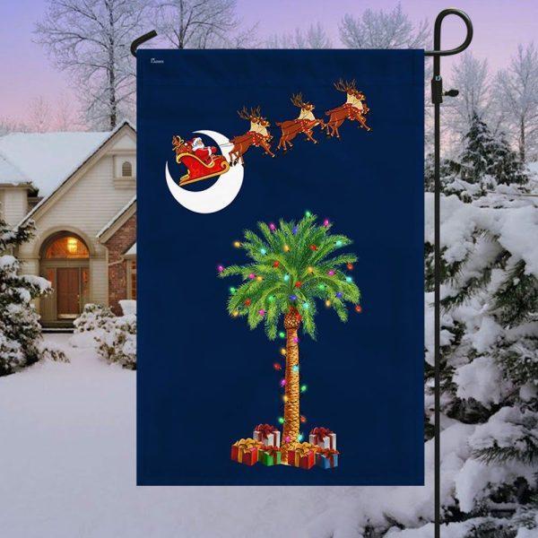 South Carolina Christmas Flag Santa Palmetto Tree – Christmas Flag Outdoor Decoration