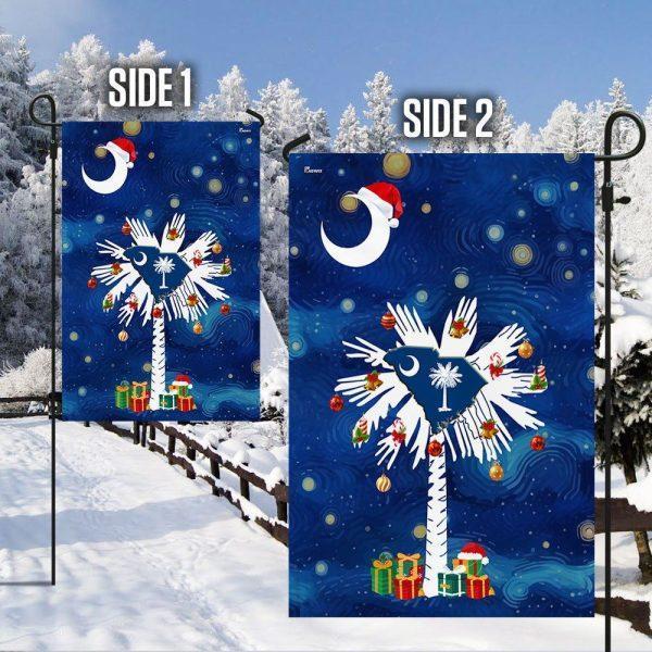 South Carolina Christmas Starry Night Flag – Christmas Flag Outdoor Decoration
