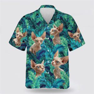 Sphyns Cat In The Green Tropic Pattern…
