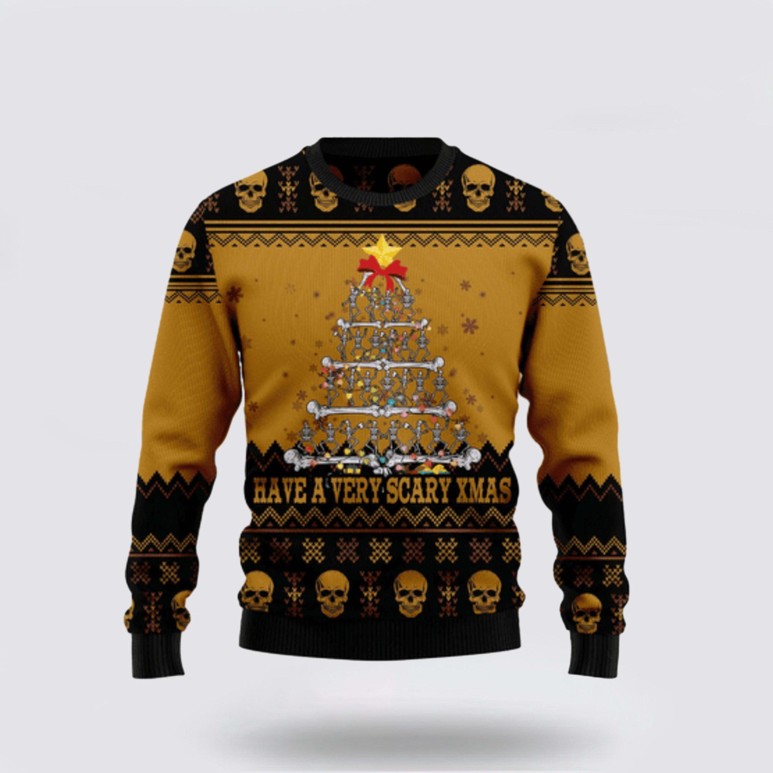 Spooky Skull Xmas Sweater Get Festive With A Very Scary Ugly Christmas Sweater – Christmas Gifts For Frends
