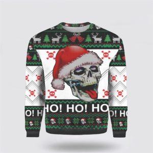 Spooky Snd Festive Skull Santa Ugly Sweater…