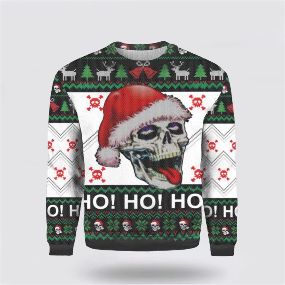 Spooky Snd Festive Skull Santa Ugly Sweater For Adults – Christmas Gifts For Frends Spooky Snd Festive Skull Santa Ugly Sweater For Adults – Christmas Gifts For Frends