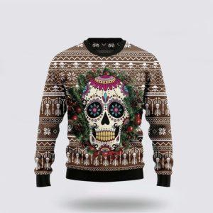 Stunning Sugar Skull Ugly Christmas Sweater –…