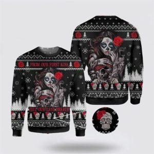Sugar Skull Ugly Christmas Sweater From First…