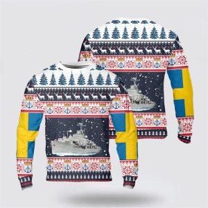 Swedish Navy HMS Alvsnabben (M01) Christmas Sweater 3D – Unique Christmas Sweater Gift For Military Personnel