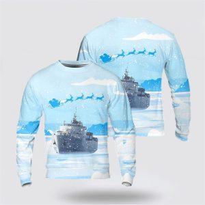 Swedish Navy HSwMS Alvsborg (M02) Christmas Sweater 3D – Unique Christmas Sweater Gift For Military Personnel